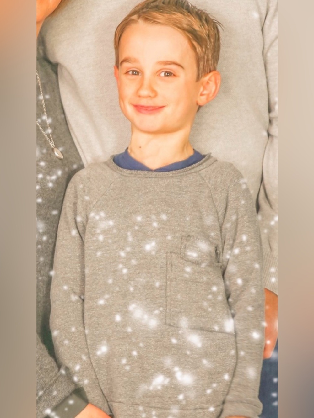 KIDS JOAH LOVE GRAY SWEATER SWEATSHIRT - SIZE 6